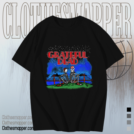 Grateful Dead Golden Gate San Francisco Skeleton T-shirt TPKJ1