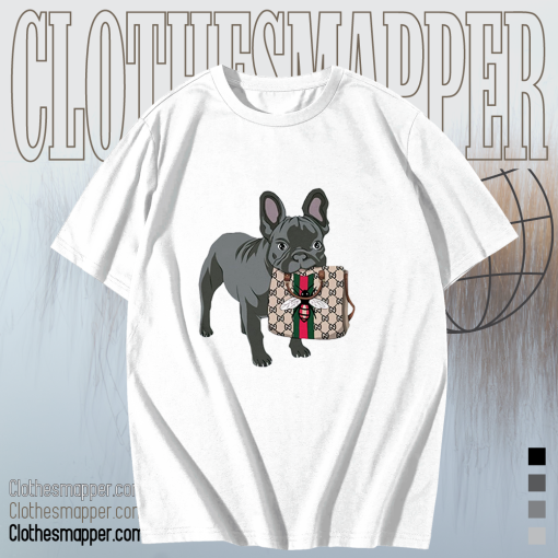 French Bulldog Biting Bag T-Shirt TPKJ1