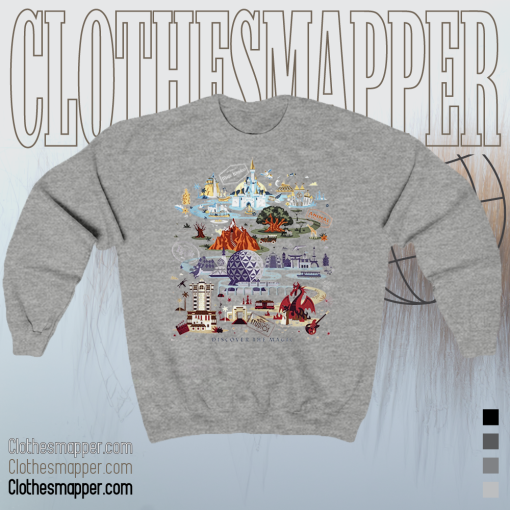 Disney World Compass Map Discover The Magic Sweatshirt TPKJ1