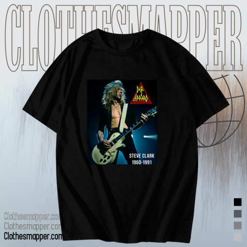 Steve Clark Def Leppard Guitarist Legend Mens Black T Shirt TPKJ1