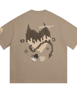 Pixelated Devil Tee - Khaki _ Oversize XL